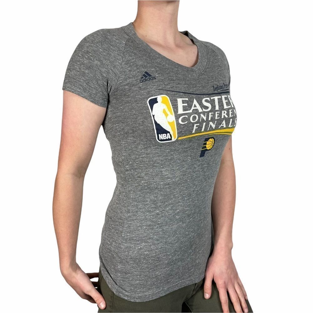 adidas grey v neck eastern conference t shirt - Picture 2 of 6